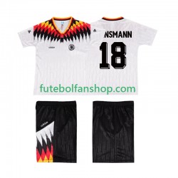 Camisola Principal Seleção Alemã KLINSMANN 18 Retro 1994 Manga Curta ,Criança
