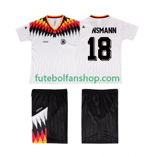 Camisola Principal Seleção Alemã KLINSMANN 18 Retro 1994 Manga Curta ,Criança Camisola Principal Seleção Alemã KLINSMANN 18 Retro 1994 Manga Curta ,Criança