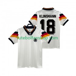 Camisola Principal Seleção Alemã KLINSMANN 18 Retro 1992 Manga Curta ,Homem