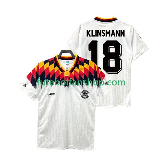 Camisola Principal Seleção Alemã KLINSMANN 18 Retro 1994 Manga Curta ,Homem Camisola Principal Seleção Alemã KLINSMANN 18 Retro 1994 Manga Curta ,Homem