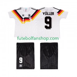 Camisola Principal Seleção Alemã VOLLER 9 Retro 1990 Manga Curta ,Criança