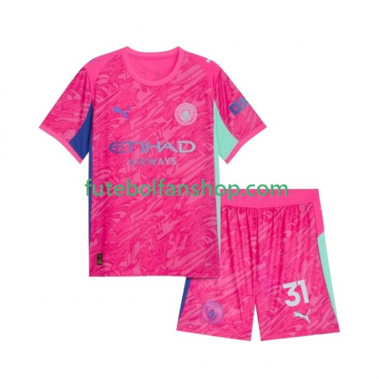 Camisola Alternativo Guarda-redes Manchester City Ederson Moraes 31 Época 2025/2026 Manga Curta ,Criança