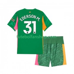 Camisola Principal Guarda-redes Manchester City Ederson Moraes 31 Época 2025/2026 Manga Curta ,Criança
