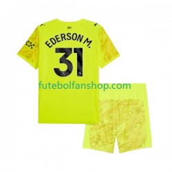 Camisola Alternativa (2ª) Guarda-redes Manchester City Ederson Moraes 31 Época 2025/2026 Manga Curta ,Criança