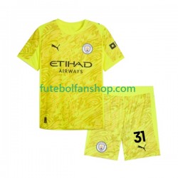 Camisola Alternativa (2ª) Guarda-redes Manchester City Ederson Moraes 31 Época 2025/2026 Manga Curta ,Criança