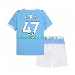 Camisola Principal Manchester City Phil Foden 47 Época 2025/2026 Manga Curta ,Criança