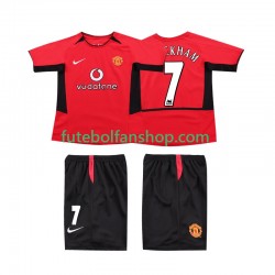 Camisola Principal Manchester United BECKHAM 7 Retro 2002 2004 Manga Curta ,Criança