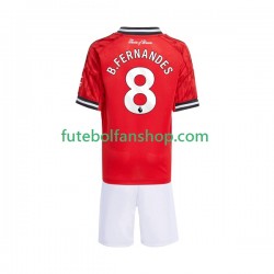 Camisola Principal Manchester United Bruno Fernandes 8 Época 2025/2026 Manga Curta ,Criança