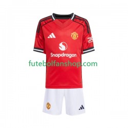 Camisola Principal Manchester United Época 2025/2026 Manga Curta ,Criança