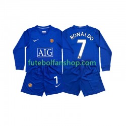 Camisola Alternativo Manchester United Cristiano Ronaldo 7 Retro 2008 Manga Comprida ,Criança