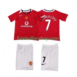 Camisola Principal Manchester United Cristiano Ronaldo 7 Retro 2004 2006 Manga Curta ,Criança