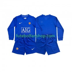 Camisola Alternativo Manchester United Retro Retro 2008 Manga Comprida ,Criança