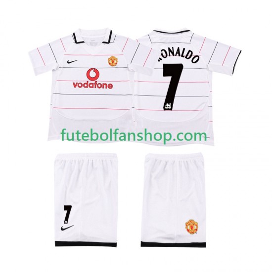 Camisola Principal Manchester United Retro Cristiano Ronaldo 7 2003 2005 Manga Curta ,Criança
