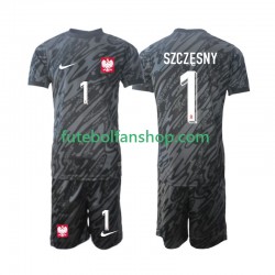 Camisola Alternativo Guarda-redes Selecção Polaca Szczesny 1 2024 Manga Curta ,Criança
