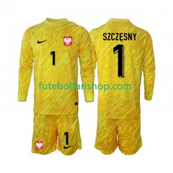 Camisola Principal Guarda-redes Selecção Polaca Szczesny 1 2024 Manga Comprida ,Criança