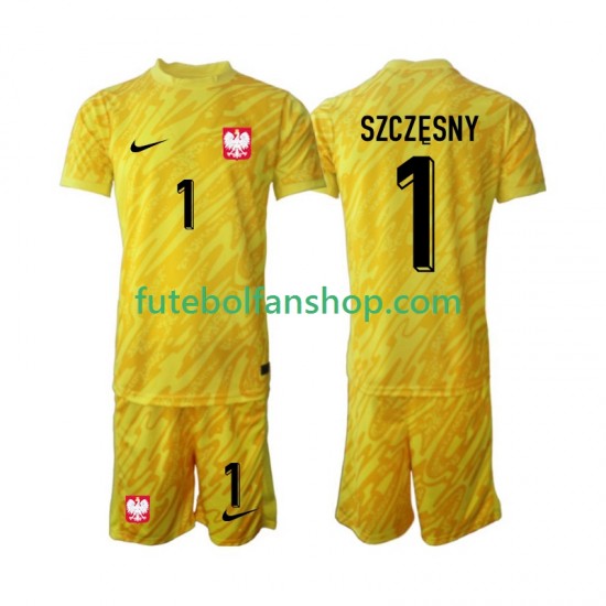 Camisola Principal Guarda-redes Selecção Polaca Szczesny 1 2024 Manga Curta ,Criança Camisola Principal Guarda-redes Selecção Polaca Szczesny 1 2024 Manga Curta ,Criança