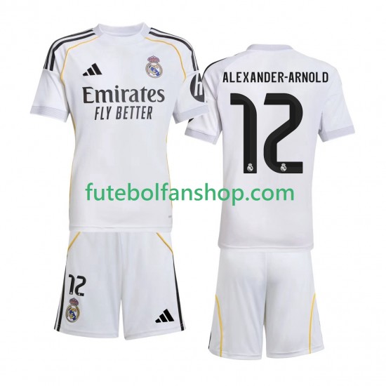 Camisola Principal Real Madrid Alexander-Arnold 12 Época 2025/2026 Manga Curta ,Criança Camisola Principal Real Madrid Alexander-Arnold 12 Época 2025/2026 Manga Curta ,Criança