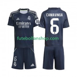 Camisola Alternativo Real Madrid Camavinga 6 Época 2025/2026 Manga Curta ,Criança