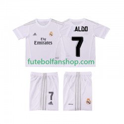 Camisola Principal Real Madrid Cristiano Ronaldo 7 Retro 2015 2016 Manga Curta ,Criança