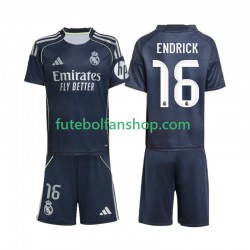 Camisola Alternativo Real Madrid Endrick 16 Época 2025/2026 Manga Curta ,Criança