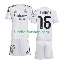 Camisola Principal Real Madrid Endrick 16 Época 2025/2026 Manga Curta ,Criança