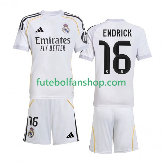 Camisola Principal Real Madrid Endrick 16 Época 2025/2026 Manga Curta ,Criança Camisola Principal Real Madrid Endrick 16 Época 2025/2026 Manga Curta ,Criança
