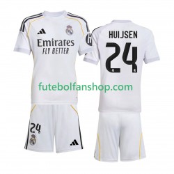 Camisola Principal Real Madrid Huijsen 24 Época 2025/2026 Manga Curta ,Criança