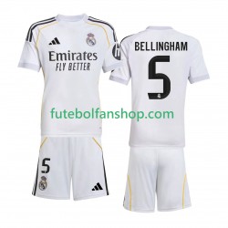 Camisola Principal Real Madrid Jude Bellingham 5 Época 2025/2026 Manga Curta ,Criança