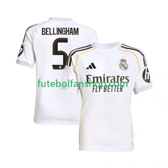 Camisola Principal Real Madrid Jude Bellingham 5 Época 2025/2026 Manga Curta ,Homem Camisola Principal Real Madrid Jude Bellingham 5 Época 2025/2026 Manga Curta ,Homem