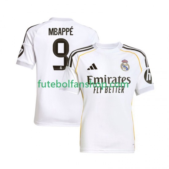 Camisola Principal Real Madrid Kylian Mbappe 9 Época 2025/2026 Manga Curta ,Homem Camisola Principal Real Madrid Kylian Mbappe 9 Época 2025/2026 Manga Curta ,Homem
