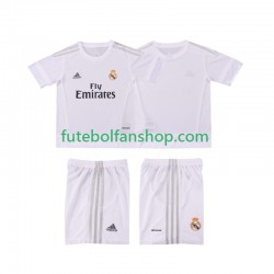Camisola Principal Real Madrid Retro 2015 2016 Manga Curta ,Criança