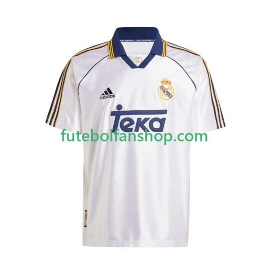 Camisola Principal Real Madrid Retro 1999-2000 Manga Curta ,Homem