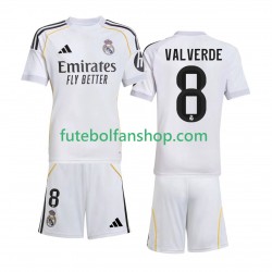 Camisola Principal Real Madrid Valverde 8 Época 2025/2026 Manga Curta ,Criança