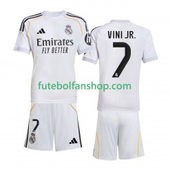 Camisola Principal Real Madrid Vinicius Junior 7 Época 2025/2026 Manga Curta ,Criança