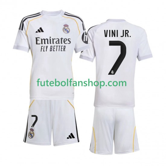 Camisola Principal Real Madrid Vinicius Junior 7 Época 2025/2026 Manga Curta ,Criança Camisola Principal Real Madrid Vinicius Junior 7 Época 2025/2026 Manga Curta ,Criança