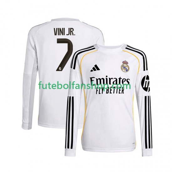Camisola Principal Real Madrid Vinicius Junior 7 Época 2025/2026 Manga Comprida ,Homem Camisola Principal Real Madrid Vinicius Junior 7 Época 2025/2026 Manga Comprida ,Homem