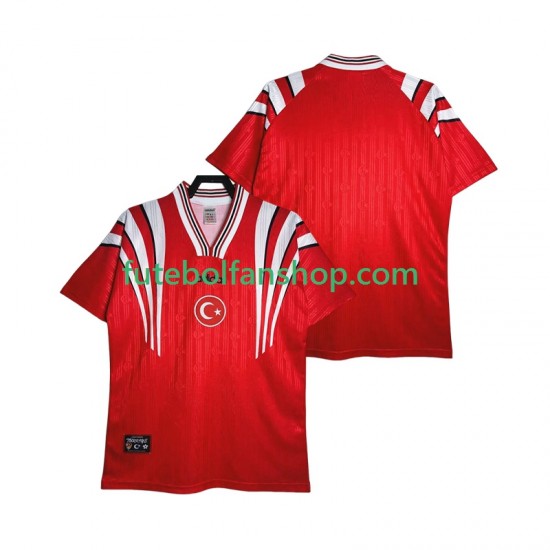 Camisola Principal Seleção Turca Retro 1996 Manga Curta ,Homem Camisola Principal Seleção Turca Retro 1996 Manga Curta ,Homem