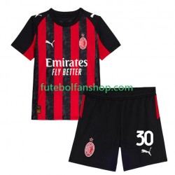 Camisola Principal AC Milan Ardon Jashari 30 Época 2025/2026 Manga Curta ,Criança