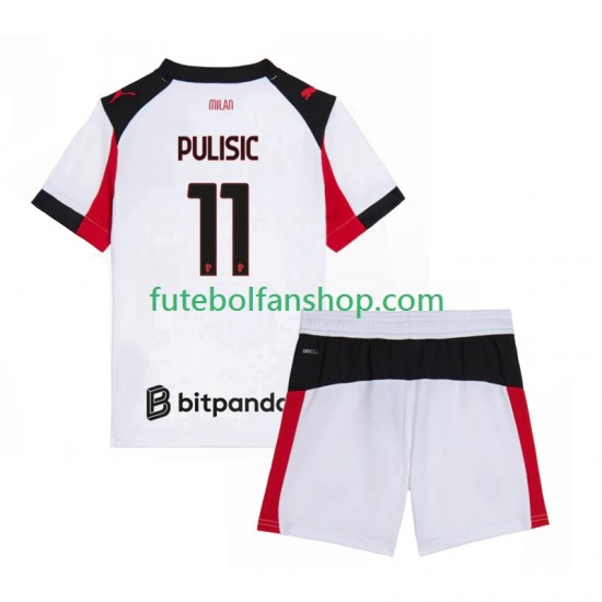 Camisola Alternativo AC Milan Christian Pulisic 11 Época 2025/2026 Manga Curta ,Criança