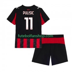 Camisola Principal AC Milan Christian Pulisic 11 Época 2025/2026 Manga Curta ,Criança