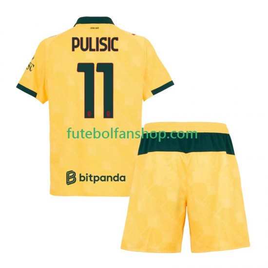 Camisola Alternativa (2ª) AC Milan Christian Pulisic 11 Época 2025/2026 Manga Curta ,Criança