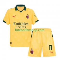 Camisola Alternativa (2ª) AC Milan Christian Pulisic 11 Época 2025/2026 Manga Curta ,Criança