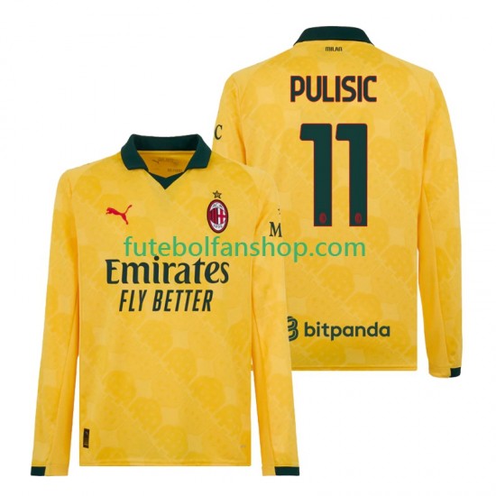 Camisola Alternativa (2ª) AC Milan Christian Pulisic 11 Época 2025/2026 Manga Comprida ,Homem
