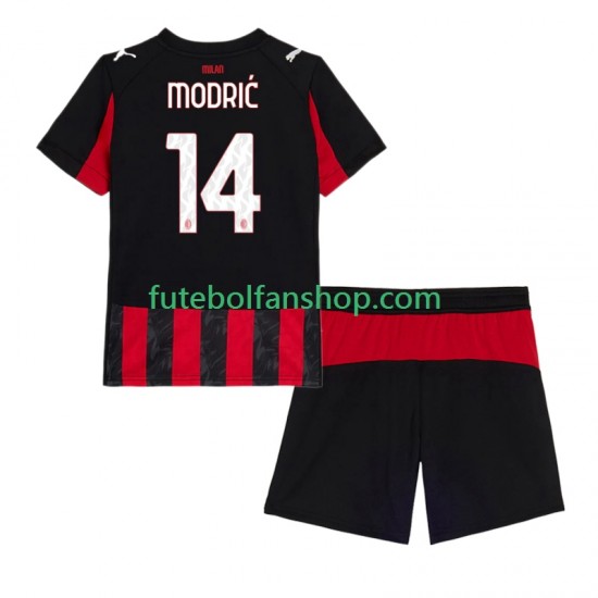 Camisola Principal AC Milan Luca Modric 14 Época 2025/2026 Manga Curta ,Criança