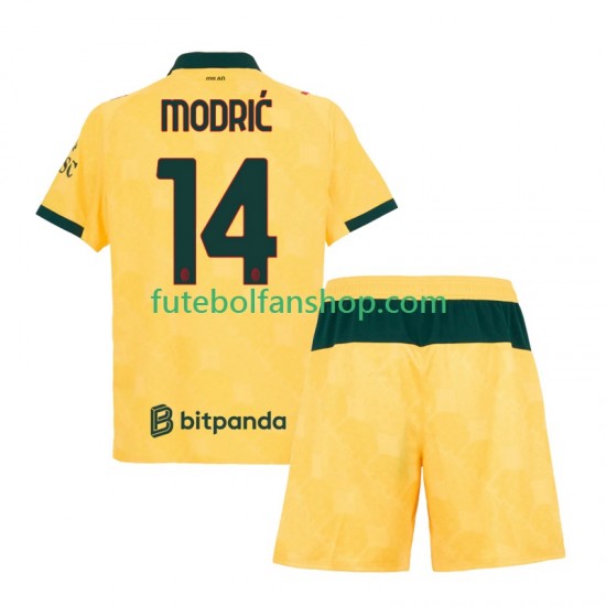 Camisola Alternativa (2ª) AC Milan Luca Modric 14 Época 2025/2026 Manga Curta ,Criança