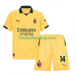 Camisola Alternativa (2ª) AC Milan Luca Modric 14 Época 2025/2026 Manga Curta ,Criança