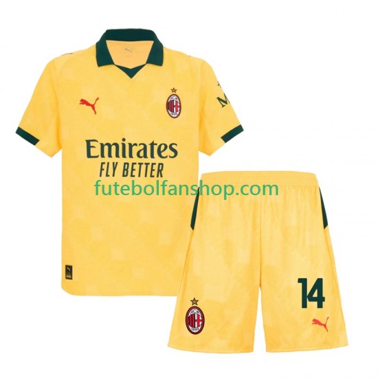 Camisola Alternativa (2ª) AC Milan Luca Modric 14 Época 2025/2026 Manga Curta ,Criança