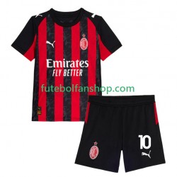 Camisola Principal AC Milan Rafael Leao 10 Época 2025/2026 Manga Curta ,Criança