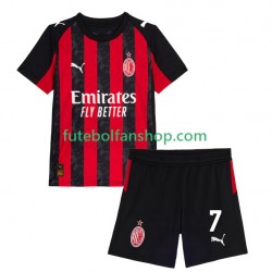 Camisola Principal AC Milan Santiago Gimenez 7 Época 2025/2026 Manga Curta ,Criança