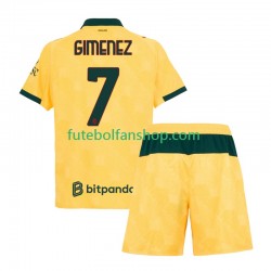 Camisola Alternativa (2ª) AC Milan Santiago Gimenez 7 Época 2025/2026 Manga Curta ,Criança